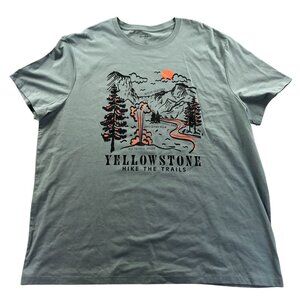 Yellowstone Woman's Hike The Trails T-Shirt XXL Goodfellow & Co Green Graphic Te